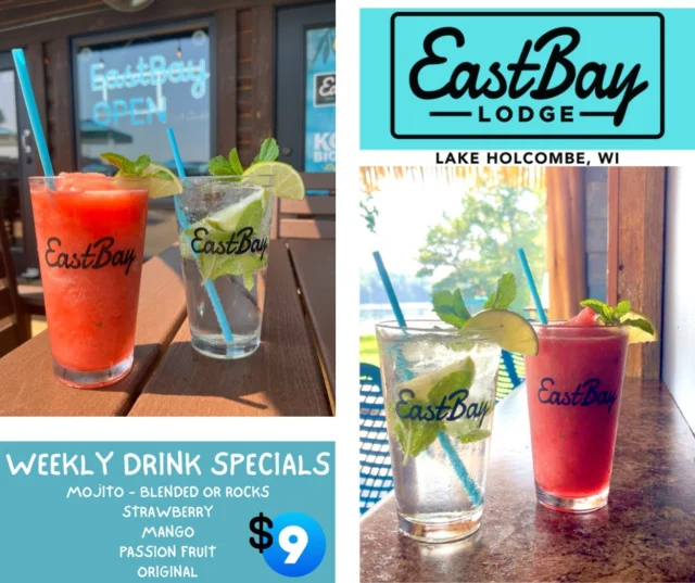 🍹 MOJITO MADNESS HAS ENTERED THE CHAT
Blended or on the rocks — we don’t judge, we just pour.

This week’s featured drink special:
🥭 Mango
🍓 Strawberry
🌺 Passion Fruit
🌿 Traditional

✨ $9 all week | Cool, crisp, and dangerously crushable.

Ask your bartender to make it your way — just don’t blame us when you order a second round. Or a third.

#MojitoMood #EastbayLodge #SipSipBayLife #VibeTribeApproved #LakeHolcombeCocktails