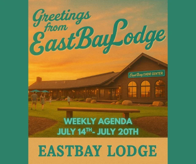 🗓️ WHAT’S ON DOCK | 7/14–7/20
📍Eastbay Lodge | Lake Holcombe

🎉 Hey Eastbay Vibe Tribe — the agenda is locked, the drinks are cold, and this week is stacked like a triple-decker BLT. Let’s go:

🍽️ DAILY VIBES
👕 Sports Bar:
Mon–Fri @ 11AM
Sat @ 9AM · Sun @ 10AM
🍔 Casual Dining: 11AM–10PM
🥃 Supper Club & Craft Bar: 4–9PM
🌴 Tiki Bar:
Fri @ 4PM · Sat & Sun @ 11AM (weather permitting)
🍳 Sunday Brunch: 10AM–3PM

🔥 WEEKLY SPECIALS (7/17–7/23)
🍕 Chicken Marsala Pizza – $20
🥪 Gourmet Grilled Cheese – $15
🐟 Cashew Cod Dinner – $20
(Trust us. Just order it.)

🎶 MUSIC LINEUP
🎸 Thurs 7/17 – Jack Willems (5:30–8:30PM)
🎯 Bags @ 6:30 · Pizza + $3 Beers
🛶 54745, this night is yours.

🎤 Fri 7/18 – Resonate is BACK (6PM)
🔥 Live by the Tiki. No cover. No excuses.

🎸 Sat 7/19 –
• Johnny Propane @ 2:30PM
• Chill Harder @ 6PM
🥩 Prime Rib Night = flavor unlocked.

🎶 Sun 7/20 –
• Leather Mustang (1–4:30PM)
• Brunch 10–3 · Tiki Vibes all day
🎧 Nashville heat incoming.

🫶 You bring the crew. We’ll bring the energy.
💦 #EastbayVibeTribe
📍 #LakeHolcombeLife