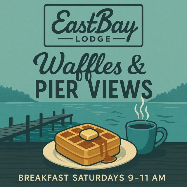 Night owls, set those alarms (or not)—Slide into Eastbay Lodge this Saturday, 9–11 AM, for the ultimate breakfast takeover. We’re talkin’ waffles dripping in swagger, coffee that kicks like a dockhand, and views that beat your snooze button any day. Don’t miss it—be there or go hungry! 🥞☕🌊
