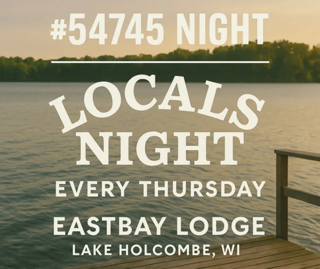 📍 Locals Night — Every Thursday 📍
And by “locals,” we don’t mean you gotta have a 54745 zip code tattooed on your arm. We welcome all zip codes (even the weird ones).

🍕 16" Two-Topping Pizzas → $12
🍺 Domestic Beers → $3
🎸 Glen Everhart live → 5:30–8:30pm

Come hungry, leave bragging you’re basically a local now.