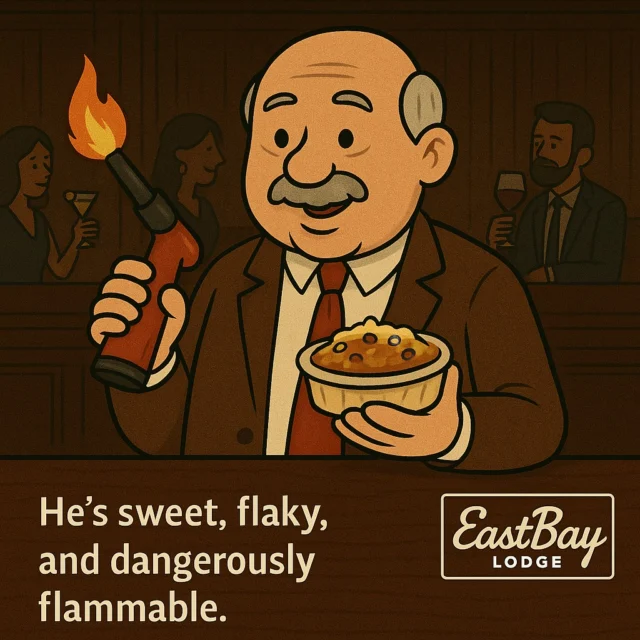 🔥 Lake Holcombe Fancy™

At the Craft Bar, we don’t swirl our brandy — we torch our pie crusts.
We call it rustic elegance — or as the locals say, “fancier than the Cenex.”

Come sip something dangerously flammable, bite into something buttery,
and pretend we all summer in Monaco (but still drive here on gravel).

🍸 The Craft Bar at Eastbay Lodge
Sweet. Flaky. Slightly toasted. Just like us.