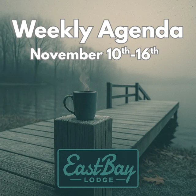 🍻 WHAT’S ON TAP @ EASTBAY

It’s November in Holcombe — beer’s cold, crowd’s loud, & the week’s stacked. Let’s roll 👇

MONDAY
🥩 Meatloaf Monday — $11 comfort classic.
🏈 Packers vs Eagles tailgate 5:45 PM | Kickoff 7:15 PM.
Reserve early → eastbayholcombe.com/reservations

TUESDAY
🎖 Heroes Day (4 PM) — free meals for vets, first responders & frontline heroes.
🍺 $1 Busch Lights | 🇺🇸 $5 Patriotic cocktails.
Plus: HATCH 2025 — entrepreneurs + cocktails = America.
Full deets → eastbayholcombe.com/events

THURSDAY
🎶 Locals #54745 Night w/ Jackson Taylor (5:30 PM)
🍕 $12 pizzas | 🥖 $10 flatbreads | 🍻 $3 domestics
Grab your table → eastbayholcombe.com/reservations

FRIDAY
🐟 Fish Fry 4–9 PM — Cod & Walleye $15 (+ salad bar $4.95)
🎤 Kim Negus 5–9 PM in the Lounge

SATURDAY
🥩 Prime Rib 4 PM (10 oz $29 | 14 oz $34)
🎸 Yacht Rock Dan 5–9 PM | 🎤 Rock the Dock 9 PM with Billy Bay (Bill Bertrand)

Barb’s Meat Raffle at 1 PM.

SUNDAY
🍳 Brunch 10–1 PM | Packers vs Giants tailgate 10:30 AM kickoff noon.
🍗 Comfort Food Sunday: Buttermilk Fried Chicken $11.

🎟 LOOK AHEAD: Widows Weekend | Blackout Wednesday | Thanksgiving Buffet
📅 All details + reservations → eastbayholcombe.com/events