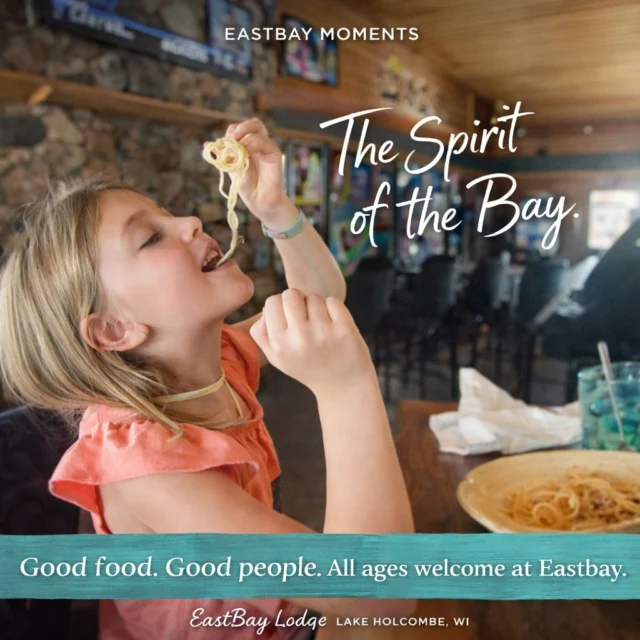 Public Service Announcement from Eastbay Lodge:

There is no wrong way to eat pasta.

This is Eira, who stopped in at the Bay with her grandma and ordered the Alfredo. As you can see, she skipped the whole “twirl it politely” phase and went straight to full commitment.

Honestly… that’s the kind of confidence we admire around here.

At Eastbay we believe great food should be enjoyed exactly how you want to enjoy it — whether you’re nine years old or ninety.

Moments like this are what the Spirit of the Bay is all about. Families around the table, a good meal in front of you, and not a single person worrying about doing it perfectly.

Eira, you absolutely crushed that Alfredo. We’re glad you and grandma stopped in.

And now we have to ask…

What meal did YOU love this much when you were a kid? 🍝