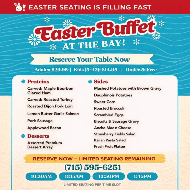 🐰 Easter at Eastbay is filling fast.

Let’s walk through the math:

No reservation = no bunny.
No reservation = no egg hunt.
No reservation = one very unhappy family unit.

And nobody wants to explain that to Grandma.

Reserve your table before the good seats disappear:
👉 https://www.eastbayholcombe.com/easter/

You bring the family.
We’ll handle the ham, the buffet, and the Easter magic.