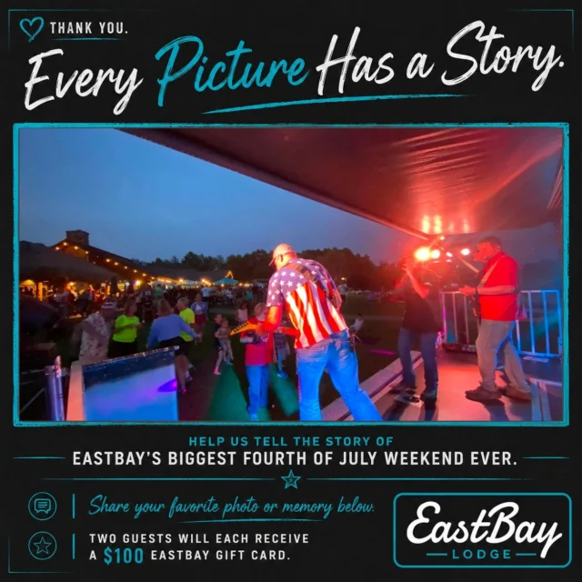 ❤️ Thank You.

As we catch our breath after the biggest Fourth of July weekend we've ever hosted at Eastbay, our hearts are full.

To every guest who chose to celebrate with us... thank you for trusting us with your family, your friends, and your memories.

To our incredible Eastbay humans, every band, entertainer, vendor, and the team that brought the very first Eastbay drone show to life... thank you for helping create moments our guests will never forget.

Weekends like this remind us why Eastbay has always been about so much more than a bar... *(although we're pretty fond of that part too.)* It's about family traditions, lifelong friendships, unforgettable experiences, and making memories on one of the most beautiful lakes in Wisconsin.

Now we'd love to ask one favor.

**Help us tell the story of Eastbay's biggest Fourth of July weekend ever.**

As a thank-you for sharing your memories with us, we'll randomly select **TWO** guests next Friday to each receive a **$100 Eastbay Gift Card.**

📸 Share your favorite photo or video from the weekend in the comments.
❤️ Tell us the story behind it.
🙌 Give a shout-out to one of our Eastbay humans if they helped make your weekend a little more special.

We want to honor these moments in Eastbay's Facebook scrapbook—not through our eyes, but through yours.

The laughter. The music. The boats. The fireworks. The drone show. The sunsets. The meals. The friendships. The traditions.

These are the memories that define Eastbay, and we'd be honored to preserve them with you for years to come.

We can't wait to relive the weekend through your eyes.