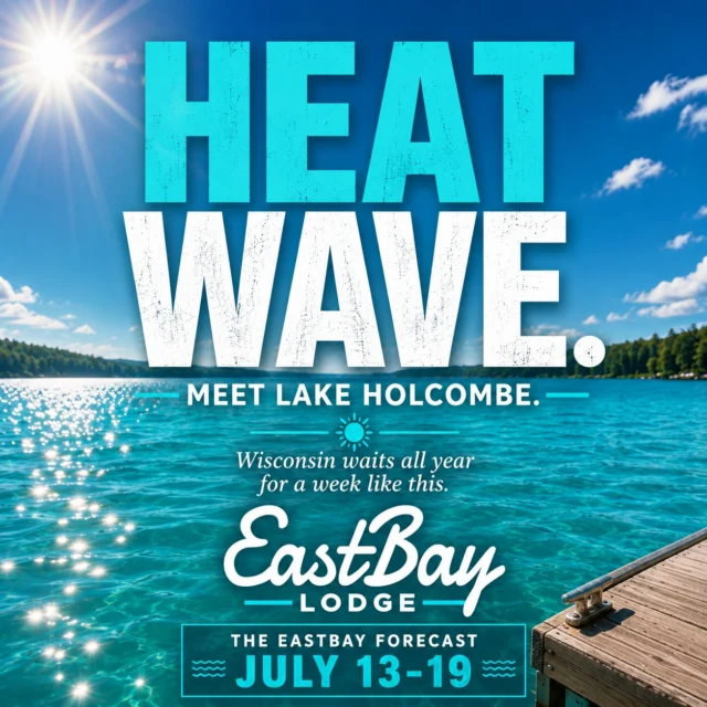 ☀️🔥 WISCONSIN...THIS IS THE WEEK.

Every summer, there's that one stretch of weather we wait months for.

The kind of week where work ends a little earlier, boats leave the dock a little sooner, and nobody wants to be anywhere except the lake.

This is that week.

From Monday through Sunday, Lake Holcombe is going to be buzzing, and we've packed Eastbay with everything that makes Wisconsin summers unforgettable.

🍕 #54745 Thursday with Jack Willems, pizza specials, cold drinks, and one of the best after-work vibes on the lake.

🎸 Friday brings the Wisconsin Fish Fry, Zakk Grandahl & The Whiskey River Troubadours, Rock the Dock Karaoke with Kim Negus, and Eastbay After Dock.

🌊 Saturday is the one everyone's been waiting for...
John Gay at 2:30PM, Resonate at 6PM, Prime Rib, Bad Apple Entertainment's after-party, and a lakeside atmosphere you'll be talking about long after the sun goes down.

🍳 Sunday Funday wraps it all up with brunch from 10AM–1PM, The Teccas live at 2:30PM, and one more perfect day on the water.

This isn't just another summer week.

It's the hottest week of the summer.

So grab your crew.
Bring the boat.
Stay a little longer than you planned.

We'll take care of the rest.

☀️ Open Daily
🌴 Tiki Bar
🍹 Craft Cocktails
🍳 Sunday Brunch
🎶 Live Music All Weekend

Eastbay Lodge
The lake feels good.