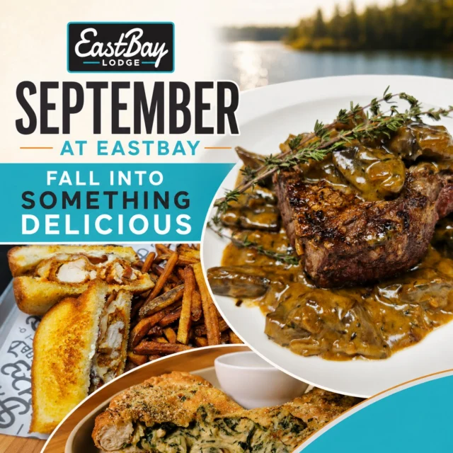SEPTEMBER AT EASTBAY
Fall into something delicious.

A new month brings three new reasons to come hungry—and there’s something waiting for you wherever you choose to dine at Eastbay.

SPORTS BAR SPECIAL | $15
Buffalo Chicken Tender Melt
House-made chicken strips tossed in buffalo sauce, layered on toasted sourdough with melted pepper jack and bacon, then finished with our house blue cheese dressing.

PIZZA SPECIAL | $20
End of Summer Calzone
Our house-made calzone stuffed with a creamy chicken and spinach blend and finished with a cornmeal-Parmesan herb crust.

CHEF DINNER SPECIAL | $38
Filet Marsala
A hand-cut 8 oz. Ranch Brand Choice filet served over our house-favorite Marsala sauce with your choice of potato and seasonal vegetables.

Casual, comforting or elevated—September tastes pretty damn good at Eastbay.

Explore our menus and plan your visit:
https://www.eastbayholcombe.com/menus/

The Buffalo Chicken Tender Melt and End of Summer Calzone are available without reservations. Planning to enjoy the Filet Marsala in our Supper Club? Reservations are encouraged:

https://www.eastbayholcombe.com/reservations/