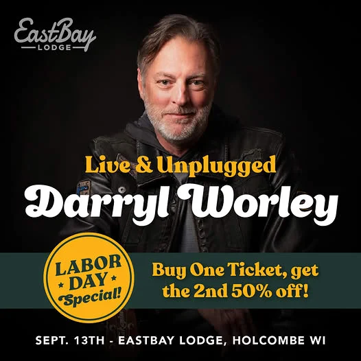 LABOR DAY WEEKEND SPECIAL

One last deal before Darryl Worley comes to Eastbay!

Buy one ticket and get your second ticket 50% OFF to see Darryl Worley Live & Unplugged on Sunday, September 13.

It’s more than a concert — make a day of it at Eastbay with the Packers vs. Vikings Opening Weekend watch party, EllieMay live, great food and drinks, followed by an intimate night with Darryl and the stories and songs behind some of his biggest hits.

This special offer expires on 09/08/26 — so grab your tickets while the deal is live!

🎟️ Get yours here: https://www.eastbayholcombe.com/event/darryl-worley-live/